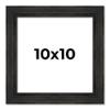 10x10 Frame Black Barnwood Picture Frame - Modern Photo Frame Includes UV Acrylic Shatter Guard Front, Acid Free Foam Backing Board, Hanging Hardware Wood Square Frame Wall Frames for Family Photos view 1
