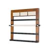 Hives and Honey Tori Wall Hanging Jewelry Rack Wall-Mounted Organizer with Ring Rolls, Earring Slots, Bracelet Bar & Necklace Hooks, Anti-Tarnish Linen, Walnut view 3