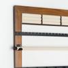 Hives and Honey Tori Wall Hanging Jewelry Rack Wall-Mounted Organizer with Ring Rolls, Earring Slots, Bracelet Bar & Necklace Hooks, Anti-Tarnish Linen, Walnut view 4