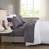 Beautyrest BR 600 TC Cooling Cotton Blend Solid Bed Sheet Set with 16 Inch Deep Pocket, Hypoallergenic, All Season, Soft Bedding-Set, Matching Pillow Case, King, Charcoal, 4 Piece (BR20-1008) view 2
