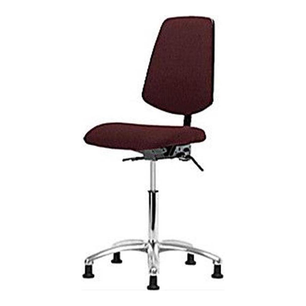 Thomas 1163F59 Fabric Medium Bench Height Chair with Medium Back and Tilt, Chrome Base, Adjustable Arms, Chrome Foot Ring, Chrome Casters, Burgundy