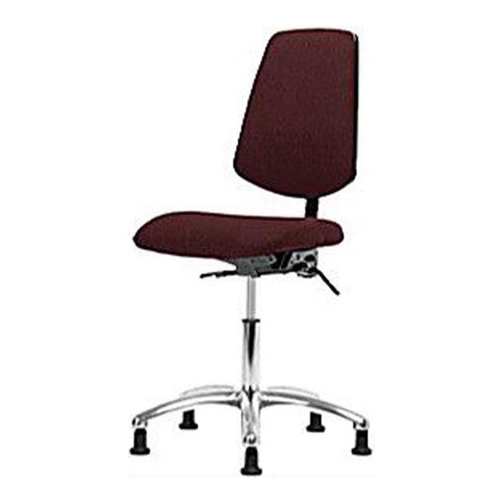 Thomas 1163F09 Fabric Desk Height Chair with Medium Back and Tilt, Chrome Base, Adjustable Arms, Chrome Casters, Burgundy