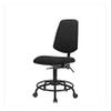 Thomas 1163K25 Fabric Desk Height Chair with Medium Back and Tilt Without Arms, Round Tube Base, Glides, Black view 1