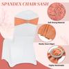 VDS - Peach | Spandex Chair Sashes Bows | 150 PCS | Stretch Elastic Banquet Universal Folding Chair Band Tie with Silver Buckle Slider for Wedding Party Conference Celebration Event Decoration view 3