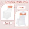 VDS - Peach | Spandex Chair Sashes Bows | 150 PCS | Stretch Elastic Banquet Universal Folding Chair Band Tie with Silver Buckle Slider for Wedding Party Conference Celebration Event Decoration view 4