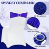 VDS - Royal Blue | Spandex Chair Sashes Bows | 150 PCS | Stretch Elastic Banquet Universal Folding Chair Band Tie with Silver Buckle Slider for Wedding Party Conference Celebration Event Decoration view 3