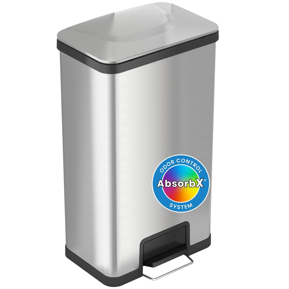 iTouchless 18 Gallon SoftStep Step Pedal Kitchen Trash Can with Odor Filter