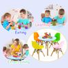 Costzon Kids Table and Chair Set, 5 PCS Mid-Century Modern Style Kids Desk Set w/Wood Legs, Iron Frame for Dining Drawing Playing & Strong Bearing Capacity, Toddler Table and Chairs (Colorful) view 2