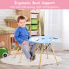 Costzon Kids Table and Chair Set, 5 PCS Mid-Century Modern Style Kids Desk Set w/Wood Legs, Iron Frame for Dining Drawing Playing & Strong Bearing Capacity, Toddler Table and Chairs (Colorful) view 4