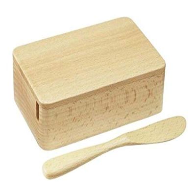 Alphax 905165 Butter Case, Wood Grain, Case: 5.9 x 3.8 x 2.1 inches (15 x 9.7 x 5.3 cm), Knife: 6.9 x 1.1 inches (17.5 x 2.7 cm), Beech, Hollow Out B