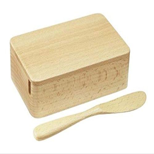 Alphax 905165 Butter Case, Wood Grain, Case: 5.9 x 3.8 x 2.1 inches (15 x 9.7 x 5.3 cm), Knife: 6.9 x 1.1 inches (17.5 x 2.7 cm), Beech, Hollow Out B