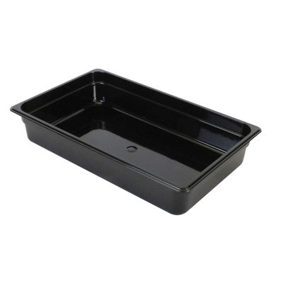 Restaurant Essentials Full size 4" deep polycarbonate food pan, black, comes in each