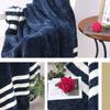 51"x59" Crochet Velvet Chenille Blanket Fluffy Brown Chenille Knitted Throw Striped Blanket for Bed Couch Sofa Birthday view 4