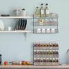 Auledio 2 Pack Spice Rack Organizer, 3 Tier Counter-top Stand or Wall Mounted Storage Rack Hanging Shelf for Kitchen Cabinet, Cupboard, Pantry Door or Bathroom Shower Cosmetic - Chrome view 4
