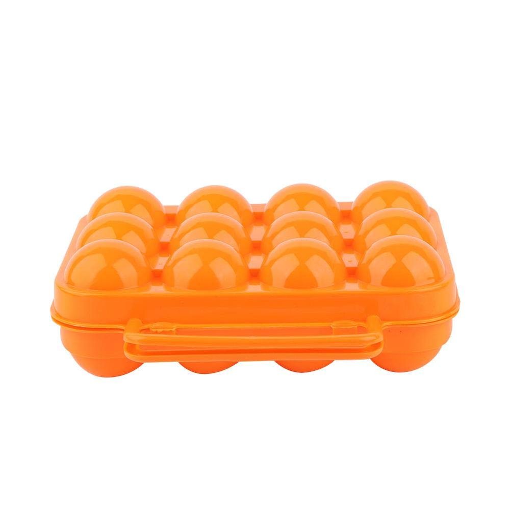 Egg Holder with Dust Proof & Double Side Plastic Storage Box Buckle for Protecting 12 Eggs(Orange)