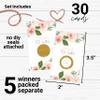 Graceful Floral Bridal Shower Scratch-Off Game Cards: 30 Pack for Wedding Engagement Party, Blush and Gold view 2