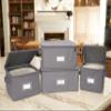 Covermates Keepsakes Dish Storage Box - Stackable, Reinforced Handles, China Storage, Graphite view 4