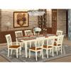 East West Furniture DODA9-BMK-W 9 Piece Dining Room Table Set Includes a Rectangle Wooden Table with Butterfly Leaf and 8 Kitchen Dining Chairs, 42x78 Inch, Buttermilk & Cherry view 2