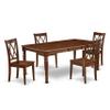 East West Furniture DOCL5-MAH-W 5 Piece Modern Dining Table Set Includes a Rectangle Wooden Table with Butterfly Leaf and 4 Kitchen Dining Chairs, 42x78 Inch, Mahogany view 1