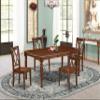 East West Furniture DOCL5-MAH-W 5 Piece Modern Dining Table Set Includes a Rectangle Wooden Table with Butterfly Leaf and 4 Kitchen Dining Chairs, 42x78 Inch, Mahogany view 2