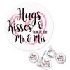 180 Chocolate Drop Labels Stickers - Hugs Kisses from the New Mr. & Mrs. Wedding Stickers for Weddings, Bridal Shower Engagement Party, Wedding Party Favors Decor view 1