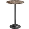 Furmax Bistro Pub Table Round Bar Height Cocktail Table for Home Bar, Round Bar Tables for Party, Dining Room, Living Room and Wedding, Metal Base MDF Top Obsidian, 40.6 Inch Height (1, Faux Marble) view 1