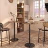 Furmax Bistro Pub Table Round Bar Height Cocktail Table for Home Bar, Round Bar Tables for Party, Dining Room, Living Room and Wedding, Metal Base MDF Top Obsidian, 40.6 Inch Height (1, Faux Marble) view 2