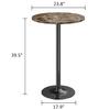 Furmax Bistro Pub Table Round Bar Height Cocktail Table for Home Bar, Round Bar Tables for Party, Dining Room, Living Room and Wedding, Metal Base MDF Top Obsidian, 40.6 Inch Height (1, Faux Marble) view 3