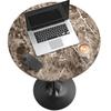 Furmax Bistro Pub Table Round Bar Height Cocktail Table for Home Bar, Round Bar Tables for Party, Dining Room, Living Room and Wedding, Metal Base MDF Top Obsidian, 40.6 Inch Height (1, Faux Marble) view 4