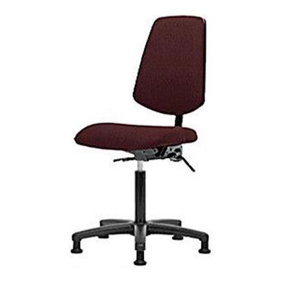 Thomas 1163J04 Fabric Medium Bench Height Chair with Medium Back Without Tilt and Foot Ring and Arms, Nylon Base, Glides, Burgundy