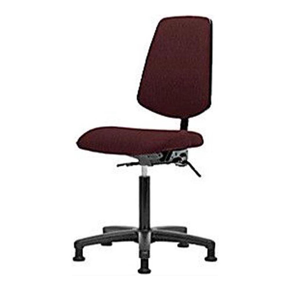 Thomas 1163J04 Fabric Medium Bench Height Chair with Medium Back Without Tilt and Foot Ring and Arms, Nylon Base, Glides, Burgundy