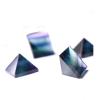 StoneStory Rainbow Fluorite Chakra Prymaid Healing Crystal Energy Figurines Pyramid Statue Natural Stones for Home Office Decoration (Rainbow Fluorite) view 2