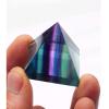 StoneStory Rainbow Fluorite Chakra Prymaid Healing Crystal Energy Figurines Pyramid Statue Natural Stones for Home Office Decoration (Rainbow Fluorite) view 3