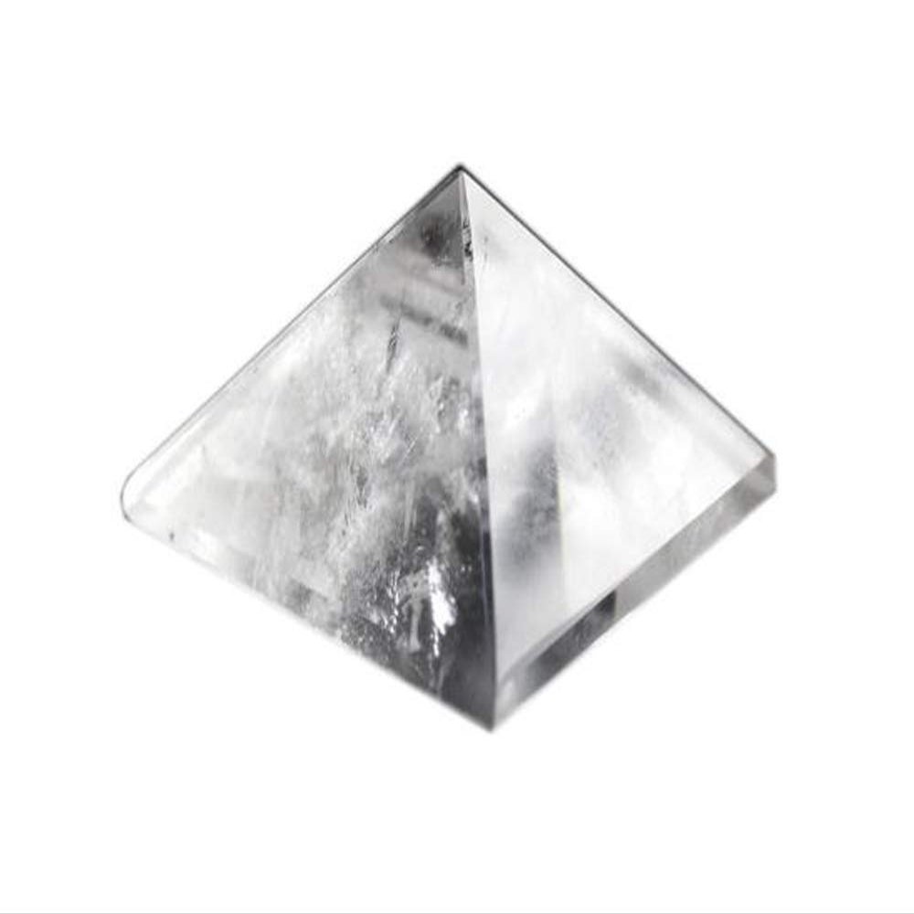 StoneStory Clear Prymaid Healing Crystal Chakra Energy Figurines Pyramid Statue for Home Office Decoration 50mm (Clear Crystal)