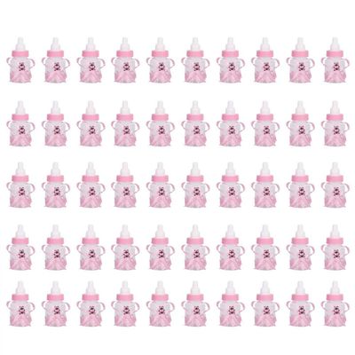 Zoternen 50PCS Candy Bottle Cute Party Candy Bottle Party Gifts Baby Shower Bottle Gadgets Party Favors Pink Mini Kids Bottle for Baby Girl Boy