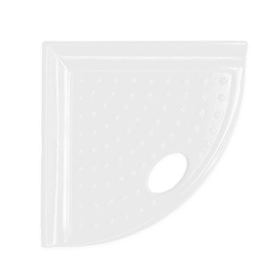Questech 5" Corner Shower Footrest, Retrofit Shaving Shelf for Inside Shower, Bathroom Storage Corner Caddy Organizer, Metro Flatback, Bright White Polished
