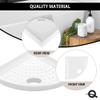 Questech 5" Corner Shower Footrest, Retrofit Shaving Shelf for Inside Shower, Bathroom Storage Corner Caddy Organizer, Metro Flatback, Bright White Polished view 2