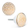 Abbott Collection 27-HOME-16-SHOU Double Shou Knob, White/Gold view 1