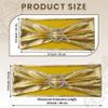 MDS Pack of 150 Spandex Foil Chair Sashes Bow Universal fits Elastic Stretch Chair Bands Ties with Buckle for Wedding Lycra Slider Bow - Metallic/zari/Sparkle Gold view 2