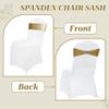 MDS Pack of 150 Spandex Foil Chair Sashes Bow Universal fits Elastic Stretch Chair Bands Ties with Buckle for Wedding Lycra Slider Bow - Metallic/zari/Sparkle Gold view 4