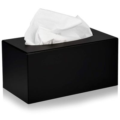 Alpine Industries Acrylic Rectangular Facial Tissue Dispenser Box - Modern Plastic Paper Towel Holder for Car, Kitchen Countertop, Bathroom & Shop (Rectangular)