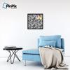 PinPix ArtToFrames 18x18 Custom Cork Bulletin Board Floral Black Leaf Poster Board Has a Fabric Style Canvas Finish, Framed in Satin Black (PinPix-180) view 2