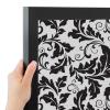 PinPix ArtToFrames 18x18 Custom Cork Bulletin Board Floral Black Leaf Poster Board Has a Fabric Style Canvas Finish, Framed in Satin Black (PinPix-180) view 3
