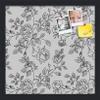 PinPix ArtToFrames 14x14 Custom Cork Bulletin Board Black Floral Rose Poster Board Has a Fabric Style Canvas Finish, Framed in Satin Black (PinPix-164) view 1