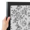 PinPix ArtToFrames 14x14 Custom Cork Bulletin Board Black Floral Rose Poster Board Has a Fabric Style Canvas Finish, Framed in Satin Black (PinPix-164) view 3