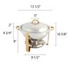 Restaurant Essentials Stainless steel 4 quart gold accented round chafer, comes in set view 2
