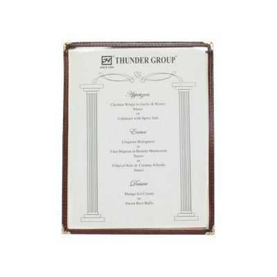 Restaurant Essentials 8.5" x 11" single menu cover, brown, comes in each