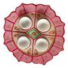 India Meets India Marble Meenakari Art 9 Inch Puja Plate Thali with 4 Bowl Handicraft by Awarded Indian Artisan view 1