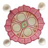 India Meets India Marble Meenakari Art 9 Inch Puja Plate Thali with 4 Bowl Handicraft by Awarded Indian Artisan view 3