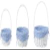 White Round Willow Wicker Gift Baskets with Blue and White Gingham Liner & Handles, Set of 3  Easter Baskets, Picnic or Gift Basket for Decoration view 1